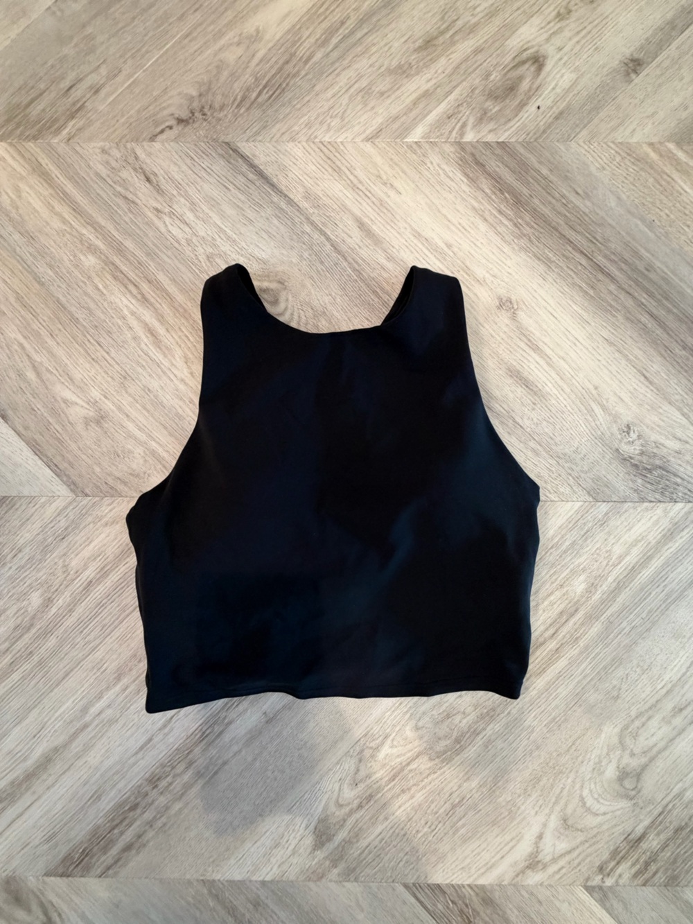 NWT Athleta Black Racerback Crop Sports Bra Top XS